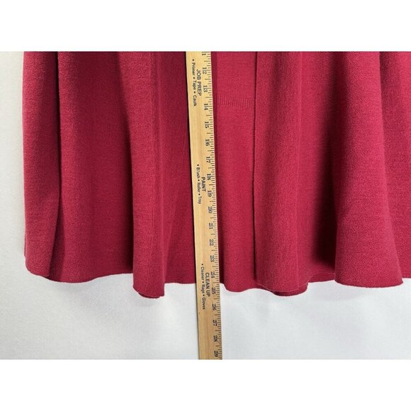 Eileen Fisher 100% Wool Open Front Cardigan Womens XS Radish Red Pink Washable - Picture 12 of 13